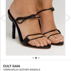 Cult Gaia Black Malia 100mm Sandals